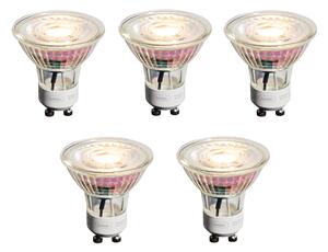 5 darabos GU10 50 mm-es dimmelhető LED izzókészlet, átlátszó, 4,9 W, 450 lm, 2700 K