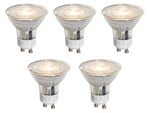 5 darabos GU10 50 mm-es dimmelhető LED izzókészlet, átlátszó, 4,5 W, 365 lm, 2700 K