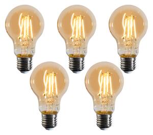 5 darabos E27 dimmelhető LED izzókészlet A60 arany 4W 420 lm 2200K