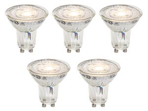 5 darabos GU10 50 mm-es, Kelvin szerint szabályozható LED izzókészlet, átlátszó, 4,9 W, 400 lm, 2200-3000 K