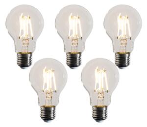 5 darabos E27-es dimmelhető LED izzókészlet A60 átlátszó 4,5W 500 lm 2700K