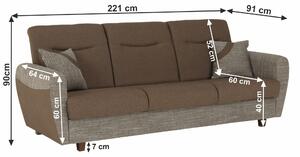 Háromszemélyes kanapé Miriel barna. 772467