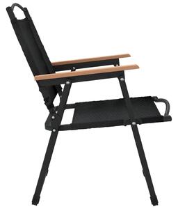 VidaXL 2 db fekete oxford szövet camping szék 54 x 55 x 78 cm