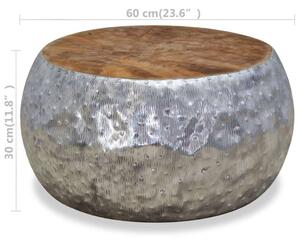 VidaXL alumínium és tíkfa dohányzóasztal 60 x 60 x 30 cm