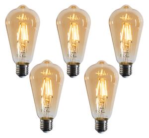 5 darabos E27 dimmelhető LED izzókészlet, ST64 arany, 4,5W, 450 lm, 2200K