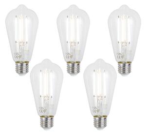 5 db Okos E27 Dimmelhető LED Izzók ST64 Átlátszó 7W 806lm 2700-6500K