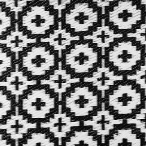 COLOUR CLASH kültéri szőnyeg fekete/fehér mozaik, 70x140cm