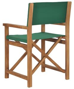 VidaXL 2 db zöld tömör tíkfa összecsukható rendezői szék