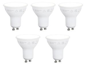 5 darabos Smart GU10 50 mm-es dimmelhető LED izzókészlet, opál, 7W, 630 lm, 2700K