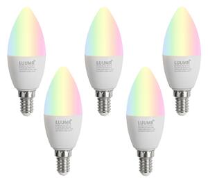 5 darabos Smart E14 LED izzókészlet C37 Opál RGBW 4,9W 470 lm 2700-6500K