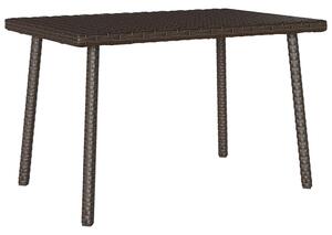 Téglalap barna polyrattan kerti dohányzóasztal 60x40x37cm