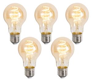 5 db Okos E27 Dimmelhető LED Izzó A60 Borostyán 4.9W 320lm 2500K