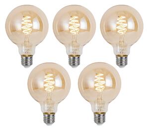 5 darabos intelligens E27 dimmelhető LED izzókészlet G95 borostyánsárga 4,9W 320 lm 2500K Zigbee