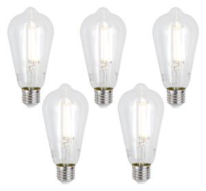 5 darabos intelligens E27 dimmelhető LED izzókészlet ST64 átlátszó 7W 806 lm 2700-6500K Zigbee