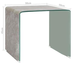 VidaXL barna márvány hatású edzett üveg dohányzóasztal 50 x 50 x 45 cm