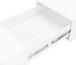 VidaXL magasfényű fehér dohányzóasztal 120 x 60 x 35 cm