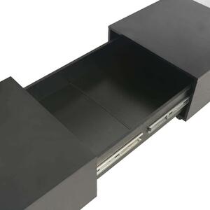 VidaXL magasfényű fekete dohányzóasztal 120 x 60 x 35 cm