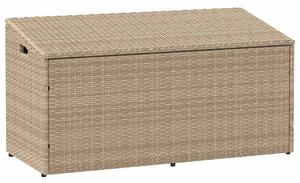Bézs színű polyrattan kerti tárolóláda 110 x 50 x 58 cm