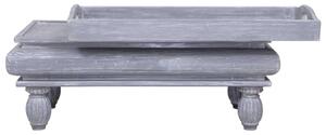 VidaXL szürke tömör mahagóni dohányzóasztal 90 x 50 x 40 cm