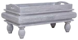 VidaXL szürke tömör mahagóni dohányzóasztal 90 x 50 x 40 cm