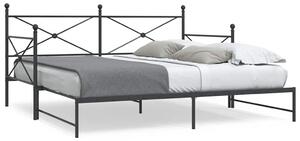 Kihúzható kanapéágy matrac nélkül fekete 107x203 cm acél