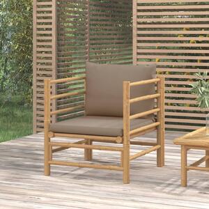 VidaXL bambusz kerti kanapé tópszínű párnákkal