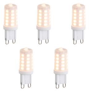 5 db G9 dimmelhető LED izzó opál üveg 3W 250lm 2200K szett