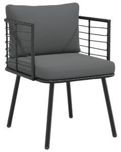 VidaXL fekete polyrattan kerti szék párnákkal