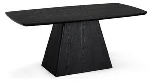 Fekete étkezőasztal tölgyfa dekoros asztallappal 90x180 cm Star – Furnhouse
