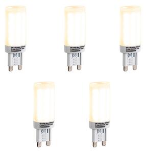 5 db G9 3 fokozatú dimmelhető LED izzó opál üveg 4,5W 500lm 2700K