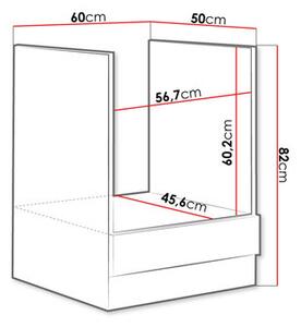 Alsó konyhaszekrény sütő alatt Milo 60 DG BB (szürke + szürke fényes)