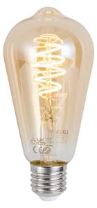 Okos E27 dimmelhető LED izzó ST64 borostyán 4.9W 320 lm 2500K Zigbee