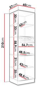 Magas konyhaszekrény sütő alá Bronte 60 DP-210 2F (lancelot tölgy + matera)