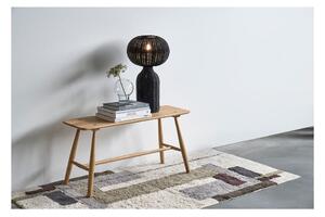 Fekete asztali lámpa rattan búrával (magasság 43 cm) Werna – Villa Collection
