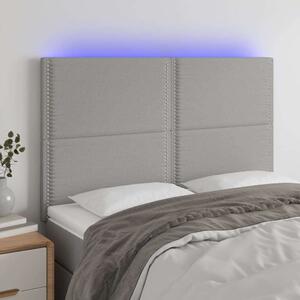 VidaXL világosszürke szövet LED-es fejtámla 144x5x118/128 cm