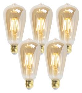 5 db-os készlet E27-es dimmelhető LED izzó ST64 Goldline 5W 380lm 2200K
