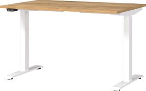 Íróasztal elektromosan állítható magassággal, tölgyfa dekoros asztallappal 80x120 cm Jet – Germania