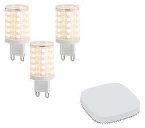 3 darabos intelligens G9 dimmelhető LED izzókészlet 2,5W 250 lm 2700K-6500K Zigbee Smart Hub-bal
