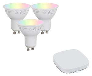 Okos GU10 dimmelhető LED izzókészlet 4,7W 400 lm 2700K-6500K Zigbee Smart Hub-bal