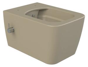 CeraStyle HERA fali WC - MATT BÉZS - BEÉPÍTETT bidé funkcióval - perem nélküli - 52 cm