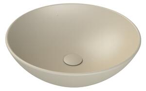 CeraStyle ZERO - PULTRA ültethető - Top Counter - porcelán mosdó - O - MATT BÉZS - Ø 46 cm