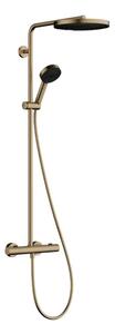 Hansgrohe Pulsify S Puro - Zuhanyszett termosztáttal, átmérő 26 cm, 3 vízsugár, csiszolt bronz 24237140