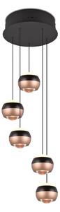 Fekete-rézszínű LED függőlámpa fém búrával ø 30 cm Orbit – Trio Select