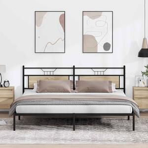 Sonoma tölgyszínű szerelt fa ágykeret matrac nélkül 200x200 cm