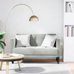 Világosszürke bársony loveseat kanapé 111 cm