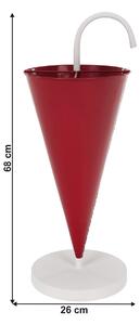 KONDELA Esernyő állvány, piros/fehér, fém, BARKO