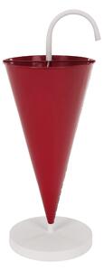 KONDELA Esernyő állvány, piros/fehér, fém, BARKO