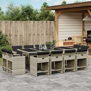 VidaXL Polyrattan Kerti Étkezőgarnitúra - 13 részes - Szürke
