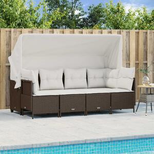 VidaXL Polyrattan Kerti Ülőgarnitúra - 5 részes - Barna