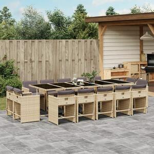 VidaXL - 15 Részes Kerti Étkezőgarnitúra - Polyrattan - Bézs